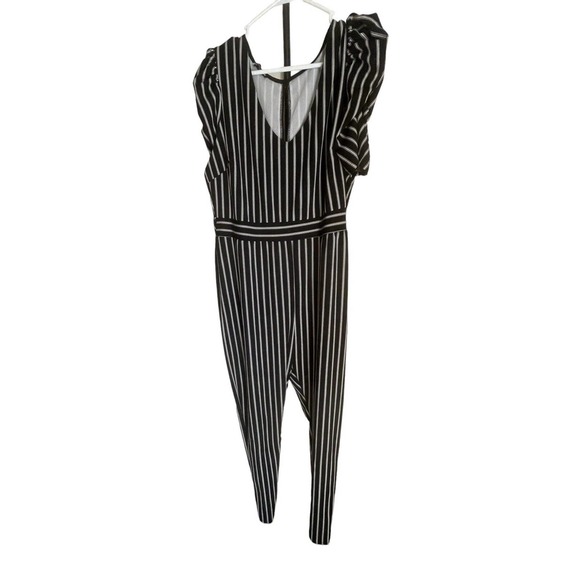 Setting An Example Puff Sleeve Romper - Black/combo - Picture 4 of 7